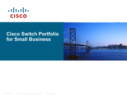 Cisco Small Business Switching Evolution Project Nikola