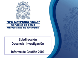 Diapositiva 1 - "IPS UNIVERSITARIA" Servicios de Salud