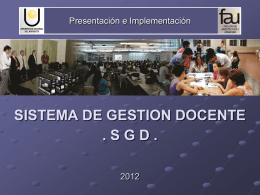 PRESENTACION SISTEMA DE GESTION DOCENTE SGD
