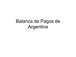 Balanza de Pagos Argentina - FACSO-UNSJ