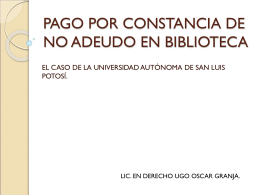 PAGO POR CONSTANCIA DE NO ADEUDO EN BIBLIOTECA.