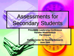 Assessing Secondary Students