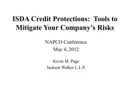 ISDA Credit Protections: Tools to Mitigate Your …