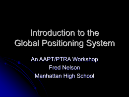 Introduction to Global Positioning Systems