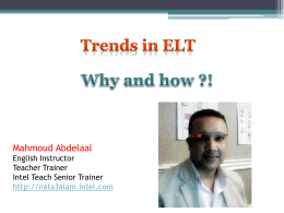 Trends in ELT