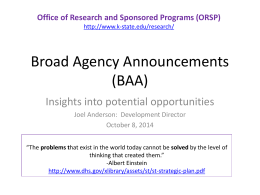 Broad Agency Announcements (BAA)