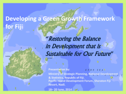 Steering Fiji towards a Green Economy Developing a Green