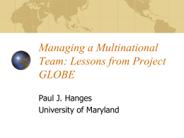 Managing a Multinational Team: Lessons from Project …