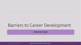 Career Barriers - Virginia Career VIEW