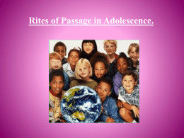 Rites of Passage in Adolescence.