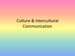 Culture & Intercultural Communication