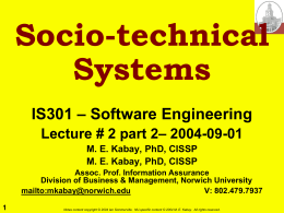 Socio-technical Systems