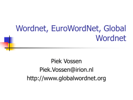 Geen diatitel - Home Page of Prof. Dr. Piek Th.J.M. Vossen