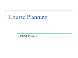 Course Planning - Delview Secondary School