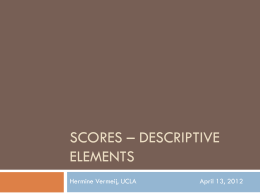 Scores – Descriptive Elements