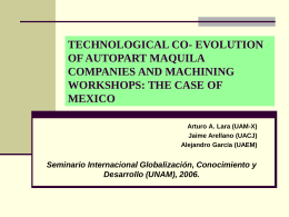 JOINT TECHNOLOGICAL CO- EVOLUTION OF AUTOPART …