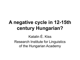 A negative cycle in 12-15th century Hungarian?