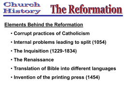 Church History – 6 The Reformation