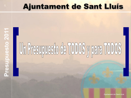 Pressupost 2011 - Ajuntament de Sant Lluis