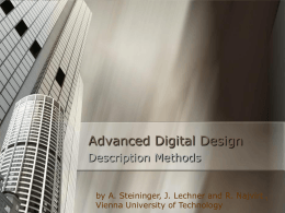 Advanced Digital Design - Vienna University of Technology