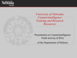 Capabilities in Counter Intelligence Training