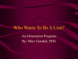 Who Wants To Be A Million Dollar Lion?