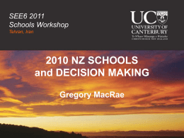 2010 NZ SCHOOLS and DECISION MAKING