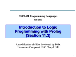 Lecture 15: Introduction to Logic Programming with …