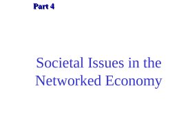 Societal Issues in the Networked Economy