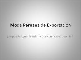 Moda Peruana de Exportacion