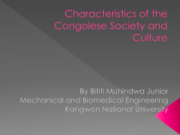 Characteristics of the Congolese Society and Culture