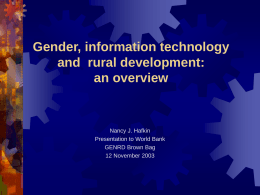 Issues in gender, information technology and development: