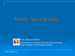 Mobile Agent Security - Indian Institute of Technology
