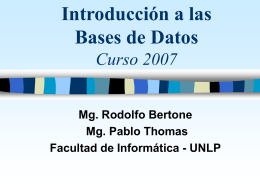 Introduccion a las bases de Datos - III-LIDI