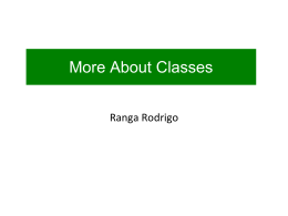 More About Classes