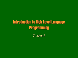High-Level Language Programming