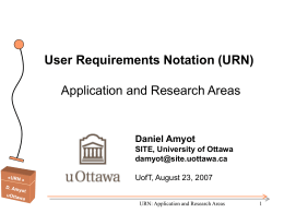 User Requirements Notation (URN) Application and …