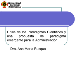 Crisis de los Paradigmas. - Universidad Pontificia Bolivariana