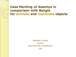 Case Marking of Asamiya in comparison with Bangla for