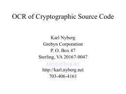 OCR of Cryptographic Source Code