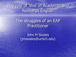 Why “this” is important in Academic English, and why it …