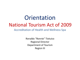 National Tourism Act 2009 RA 9593