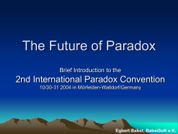 Die Zukunft von Paradox