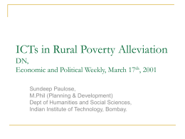 ICTs in Rural Poverty Alleviation DN, Economic and