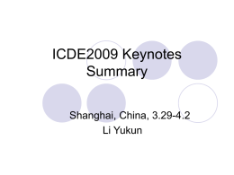 ICDE2009 - Renmin University of China