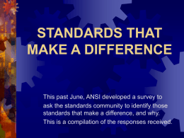 Standards Make a Difference Results
