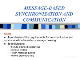 MESSAGE-BASED SYNCHRONISATION AND …