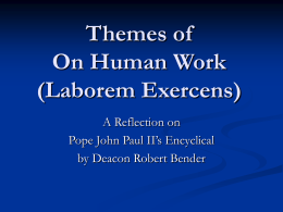 On Human Work (Laborem Exercens)