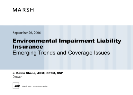 Environmental Impairment Liability Insurance Emerging