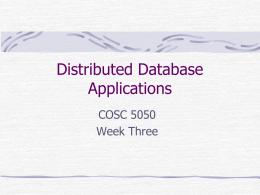 Distributed Database Applications